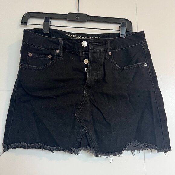 American Eagle Black Demin Skirt - Picture 1 of 4